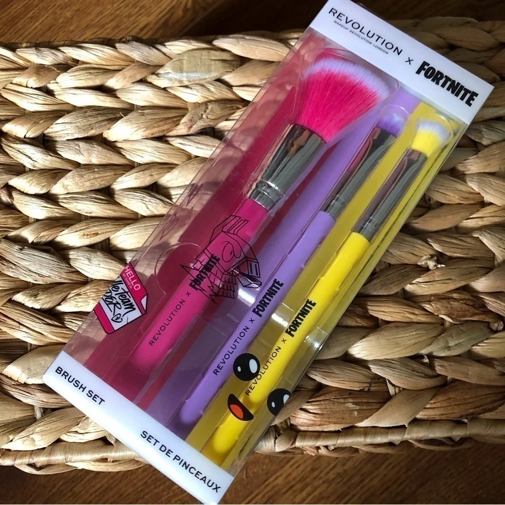 Revolution x Fortnite 3pc Cosmetic Brush set